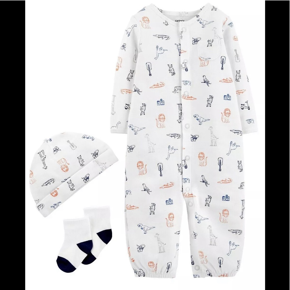 Carter’s Mixed Animals Convertible Coverall Gown